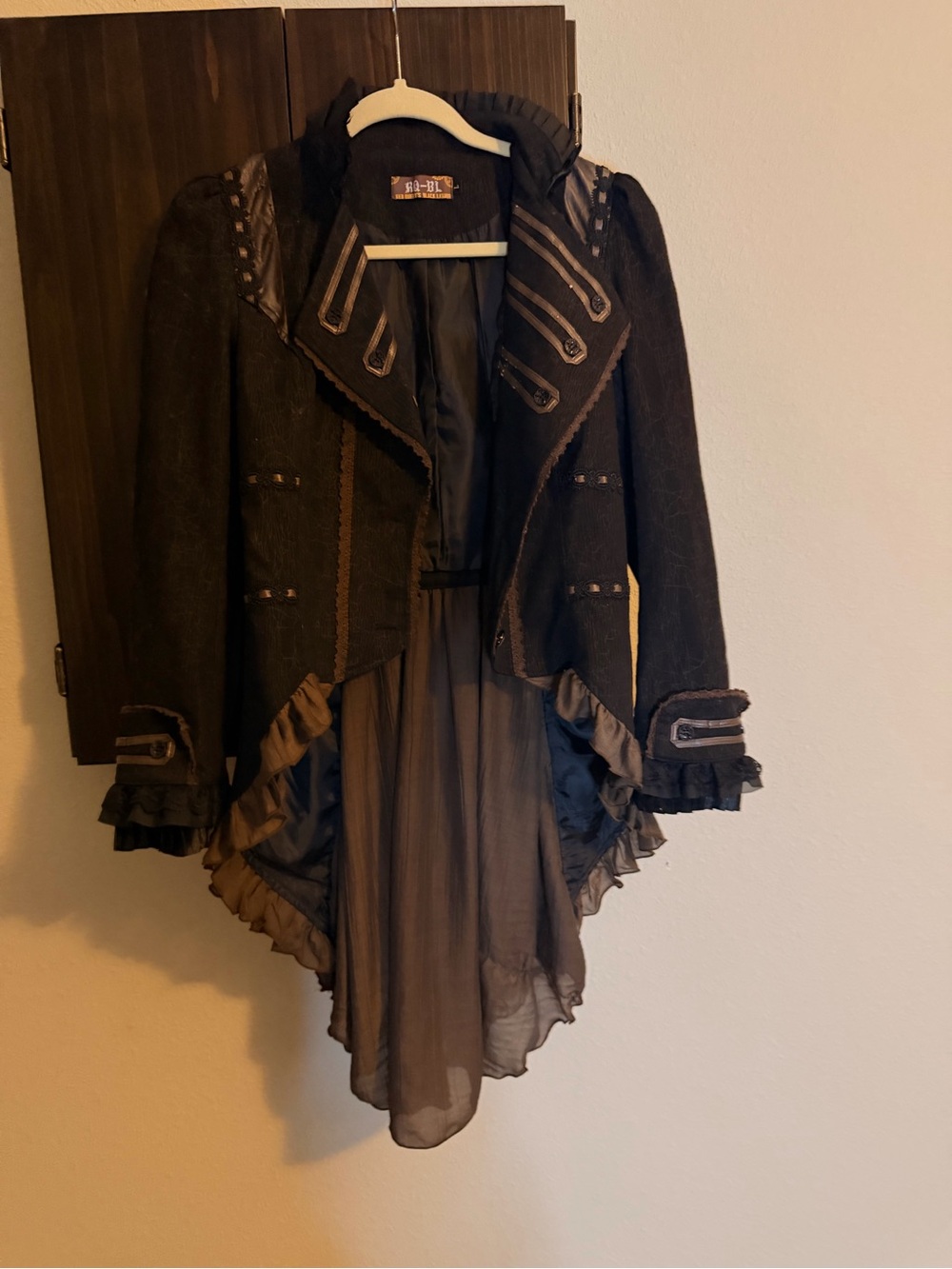 Women's Steampunk-Inspired Black Tailcoat Jacket